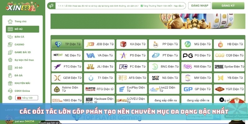 Các đối tác lớn góp phần tạo nên chuyên mục đa dạng bậc nhất